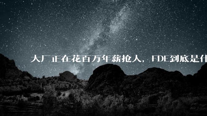 大厂正在花百万年薪抢人，FDE到底是什么？_Zaniel_企业_岗位