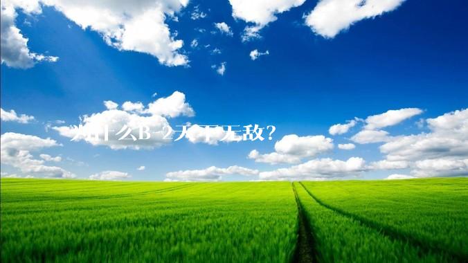 为什么B-2天下无敌？